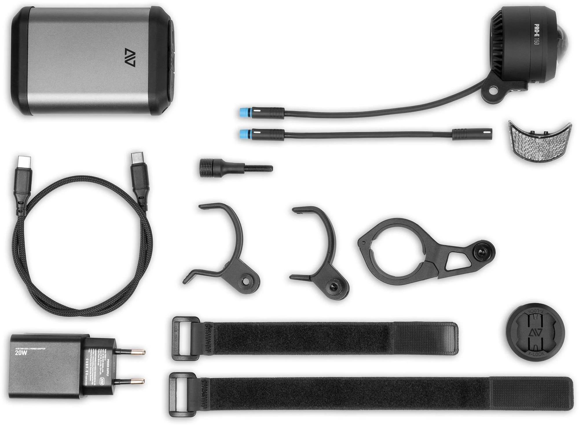 ACID E-BIKE KOPLAMP PRO-E 150 + POWERBANK GRIJS - Image 8