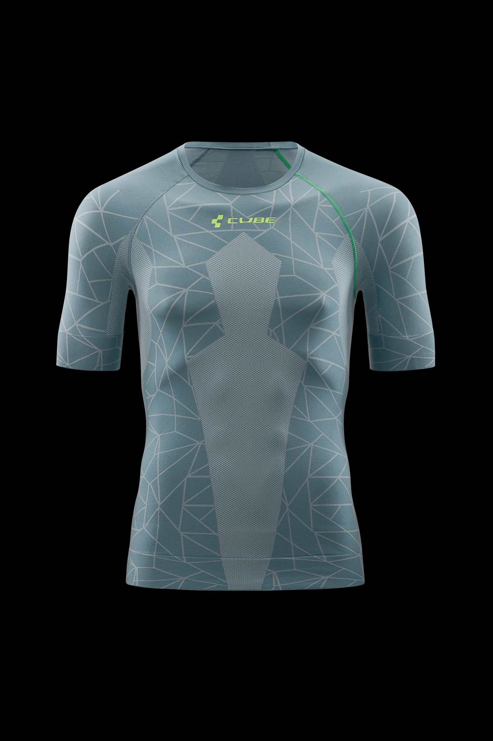 CUBE Baselayer Race Be Cool S/S Grey/Green - Image 3