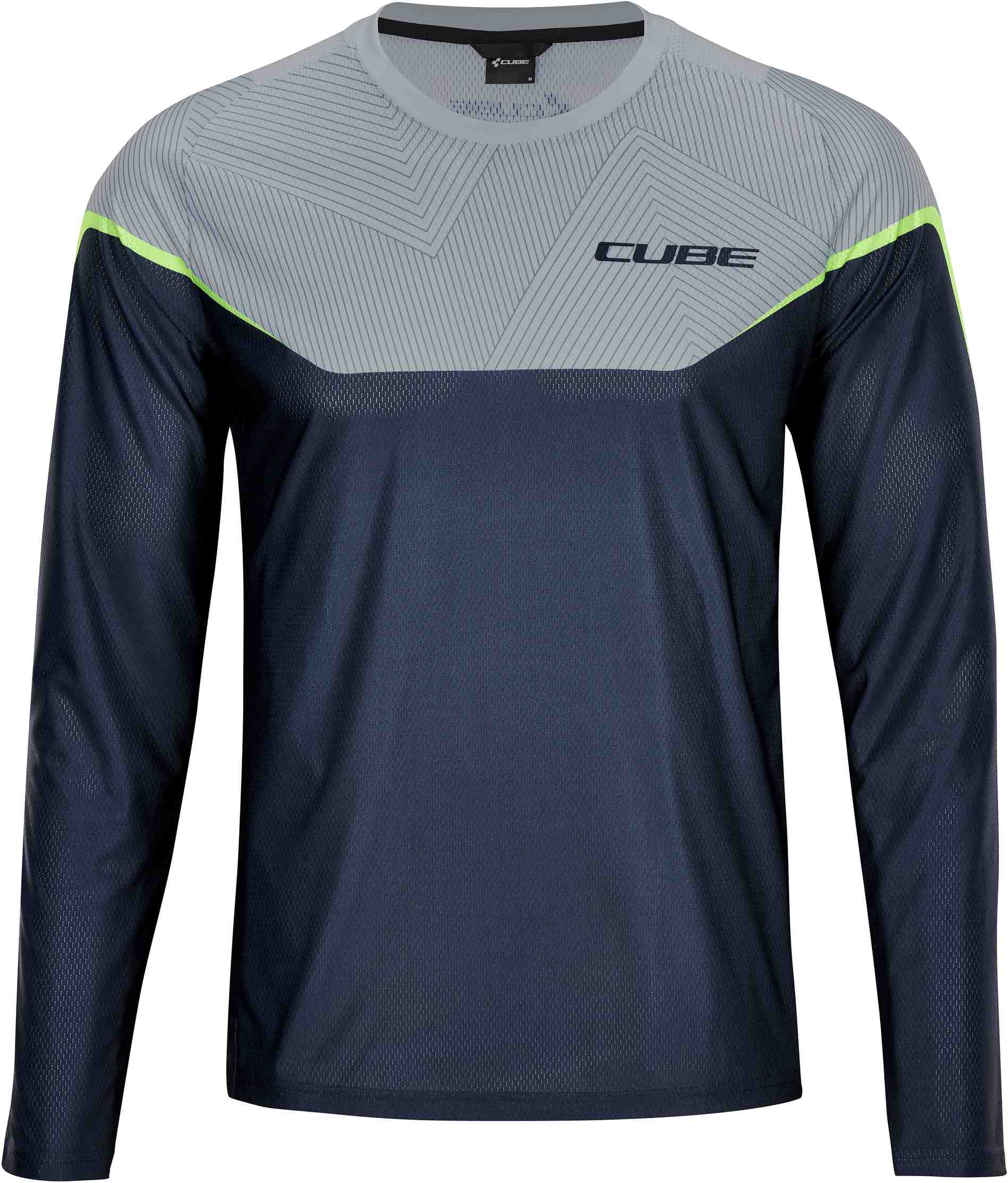 CUBE Edge Round Neck Jersey L/S Grey/Lime - Image 5