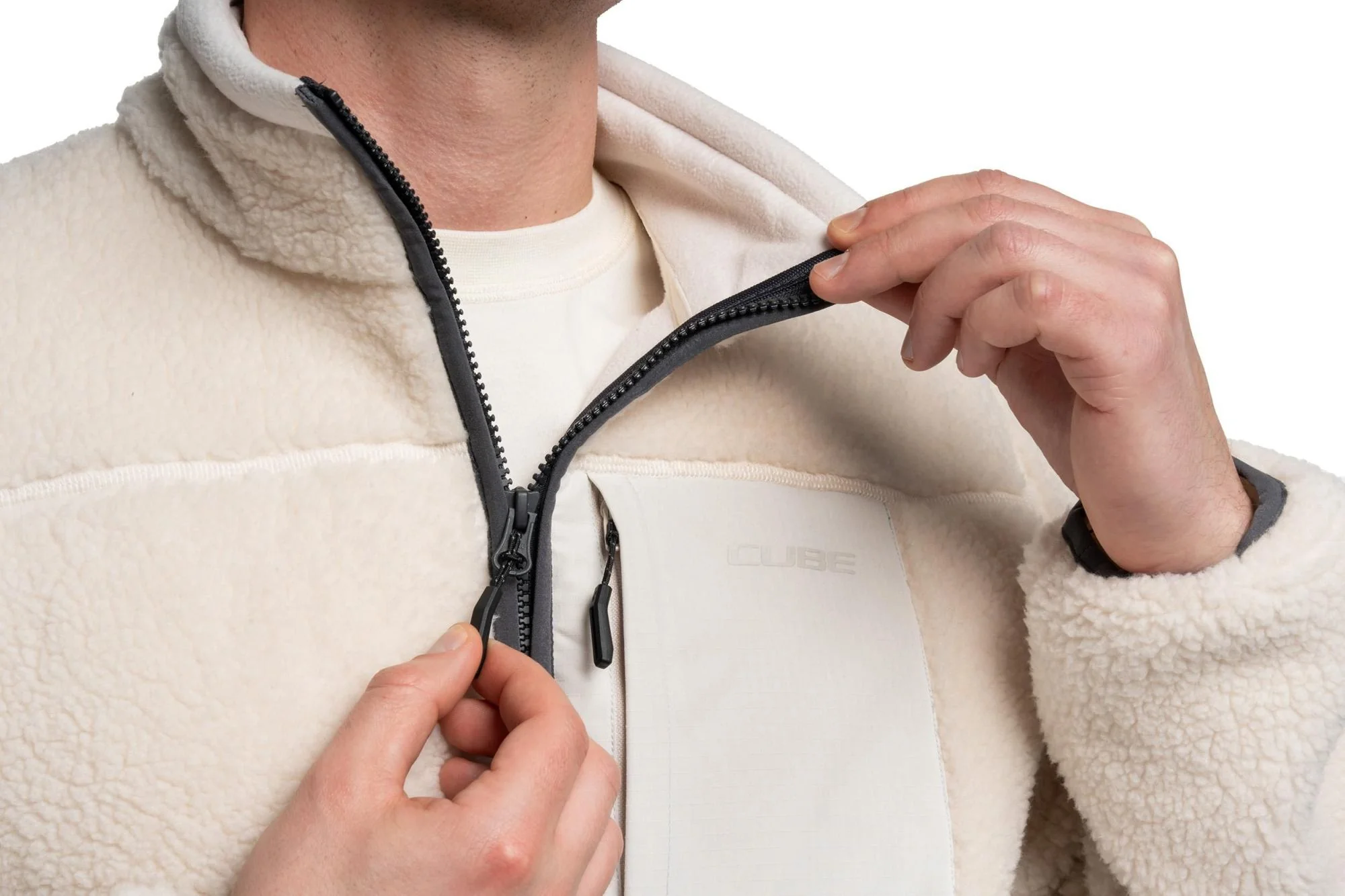 CUBE FLEECE JACKET BEIGE - Image 4
