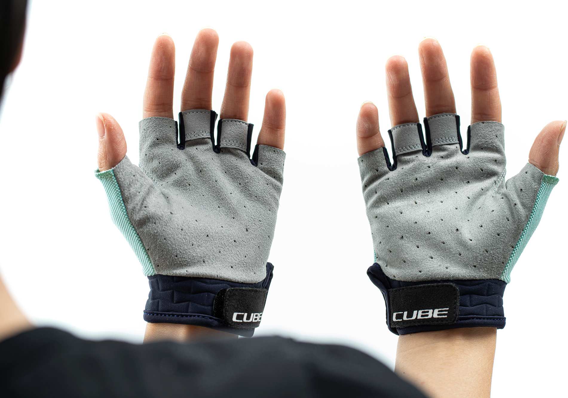 CUBE Gloves Perform. Junior Short Finger Blue/Mint - Image 6