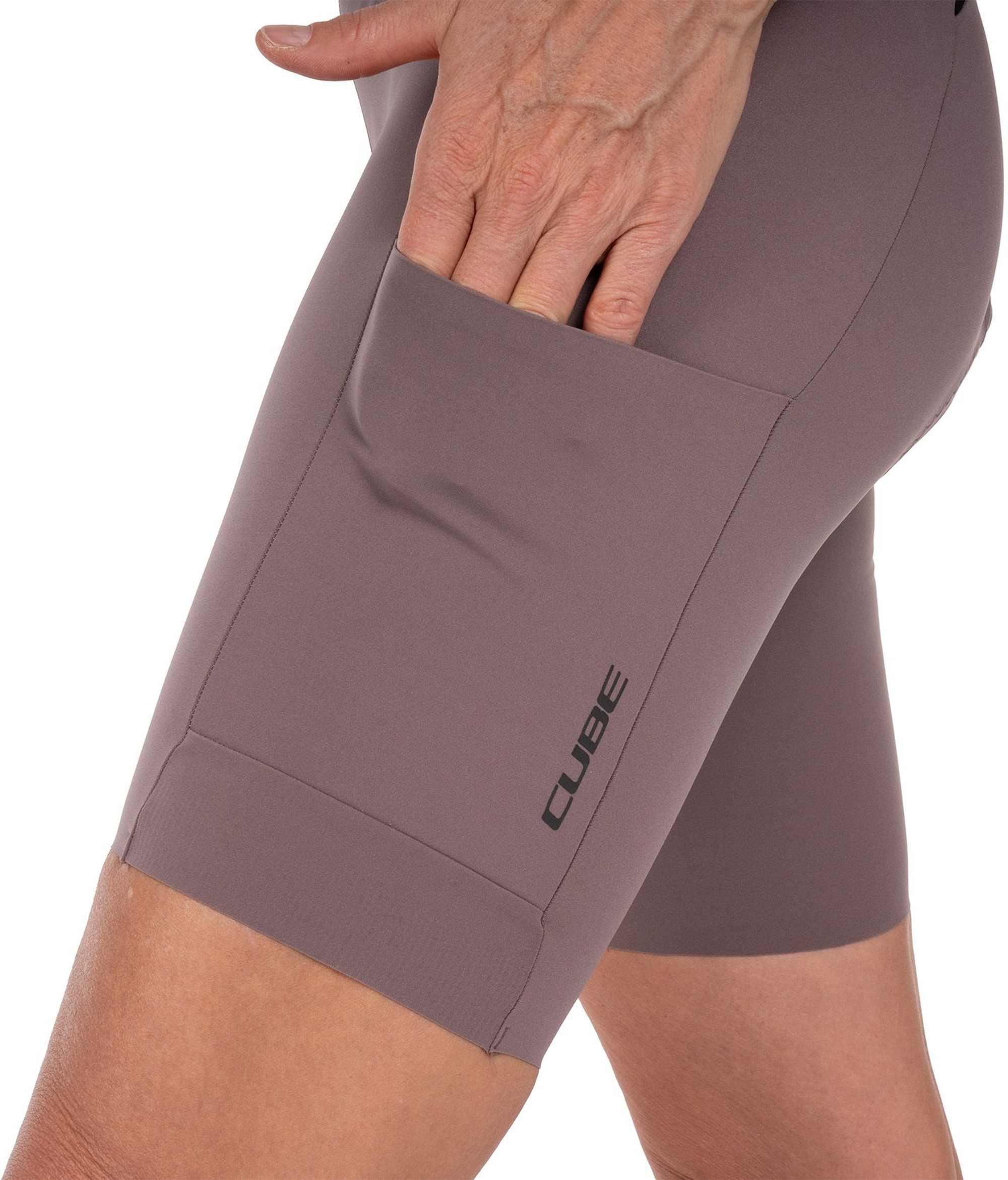 CUBE GRAVEL WS BIB SHORT CARGO BURGUNDY - Image 9