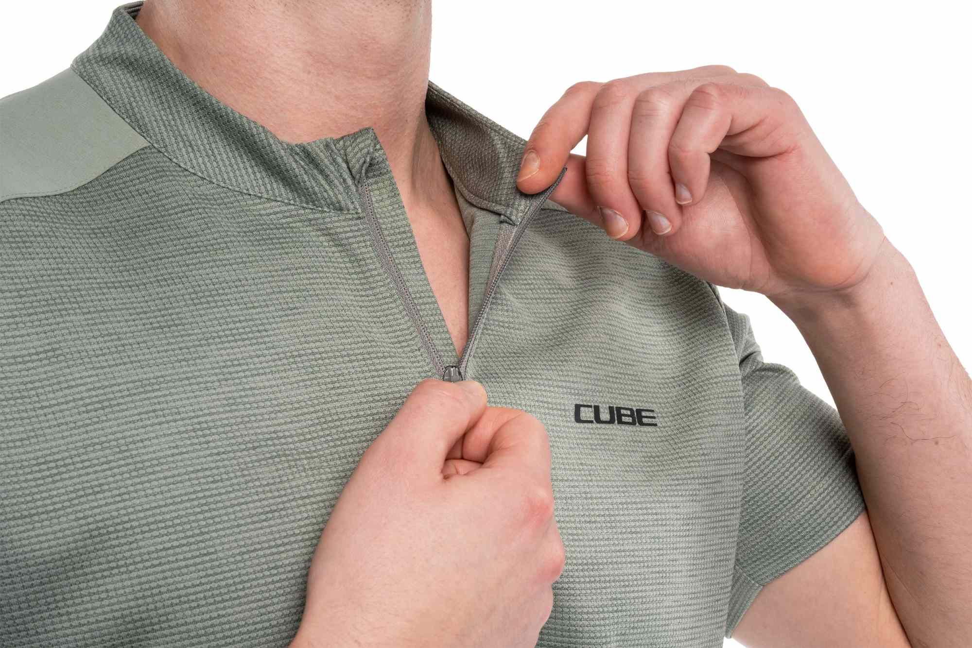 CUBE JERSEY HALF ZIP CMPT S/S GREEN - Image 6