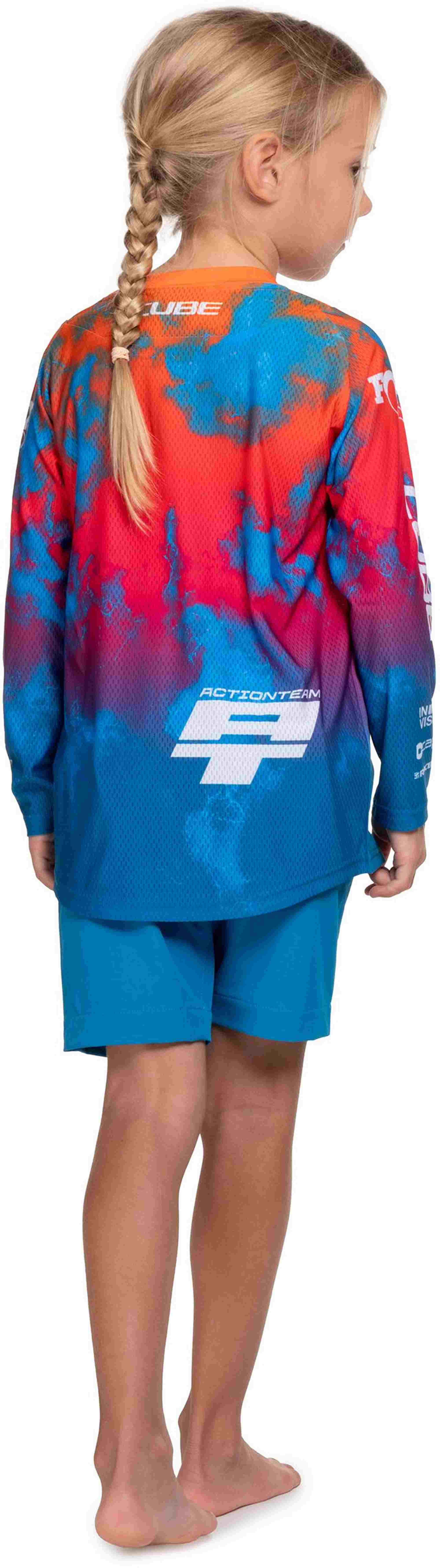 CUBE MTB JERSEY ROOKIE X ACTIONTEAM L/S BLUE/PINK/ORANGE - Image 4