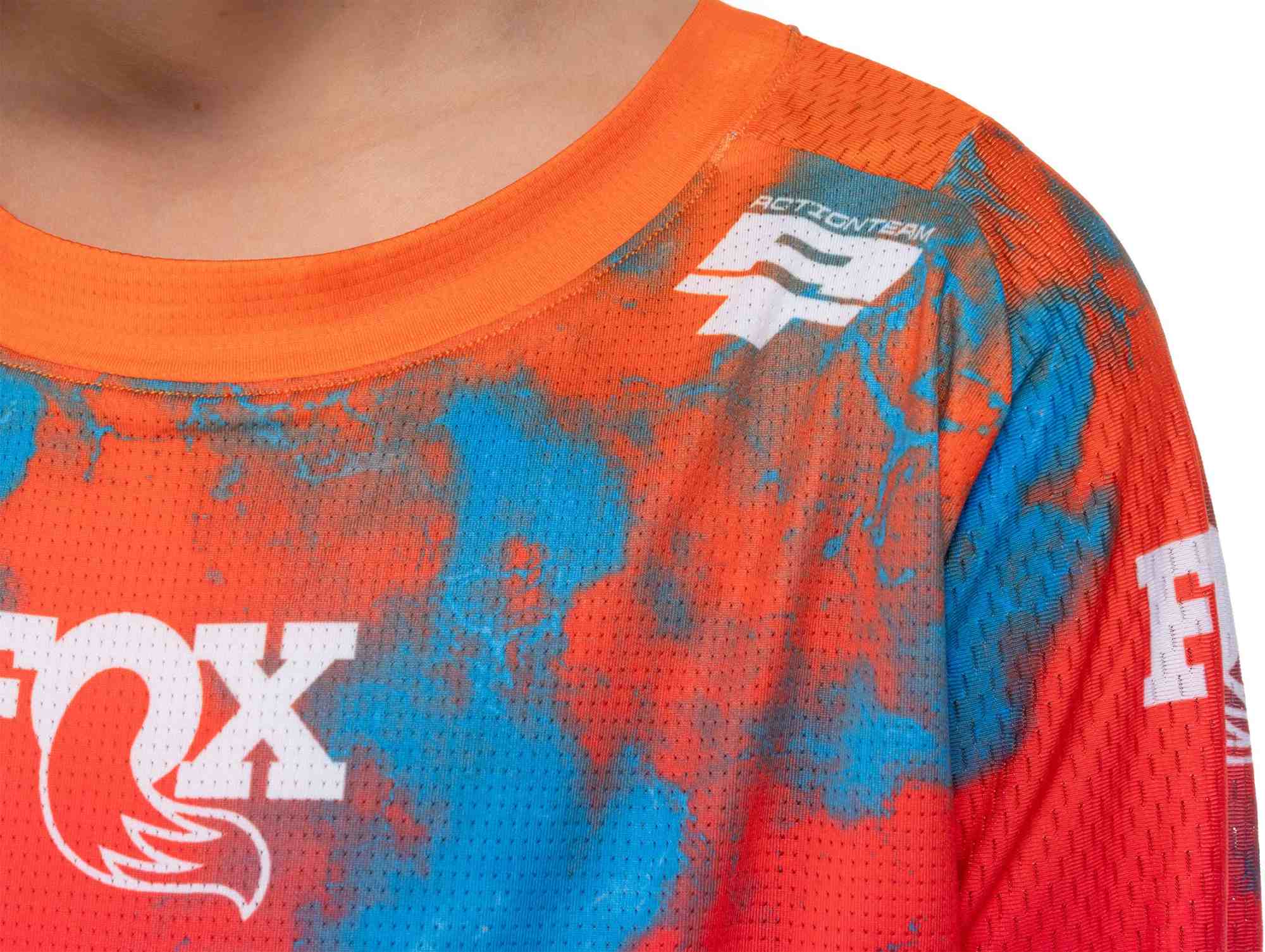 CUBE MTB JERSEY ROOKIE X ACTIONTEAM L/S BLUE/PINK/ORANGE - Image 6