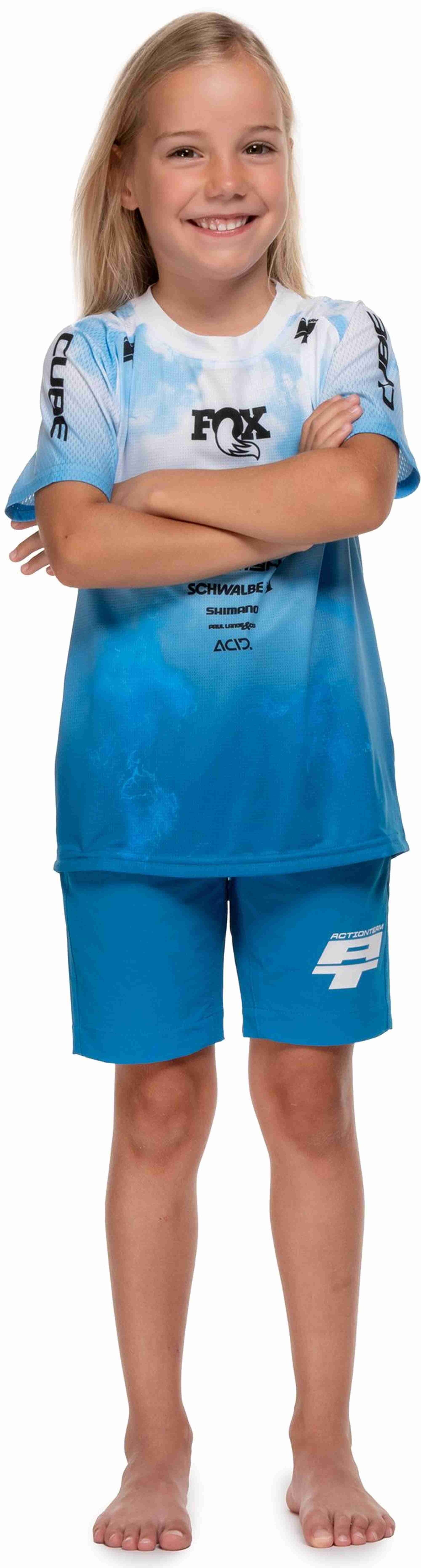 CUBE MTB JERSEY ROOKIE X ACTIONTEAM S/S TOPAS BLUE - Image 3