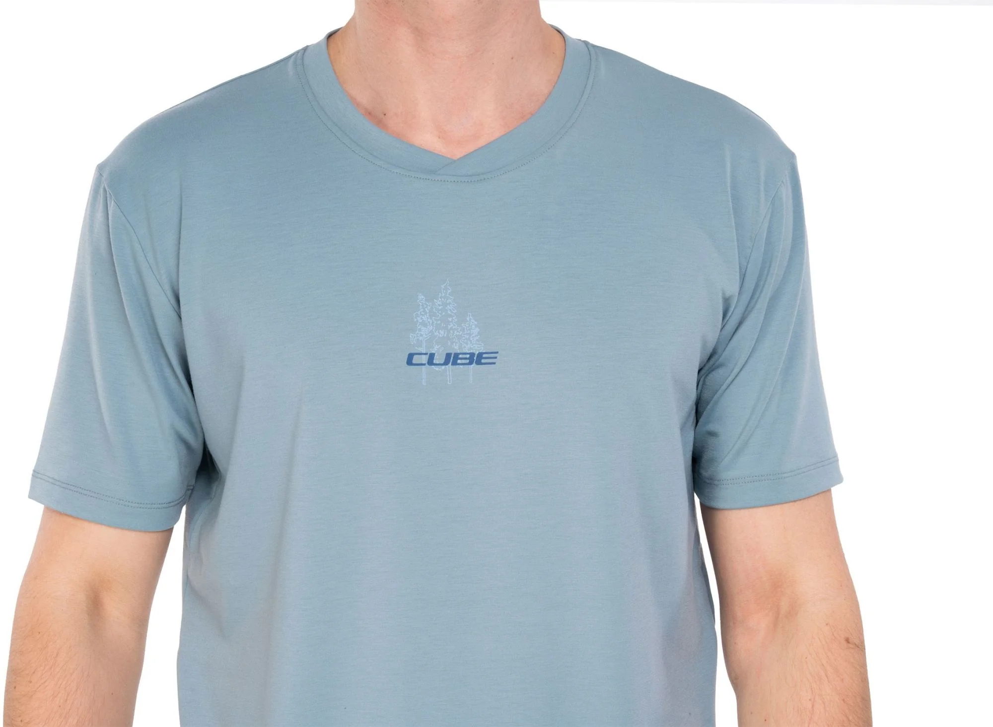 CUBE MTB ROUND NECK JERSEY SOFT TOUCH S/S BLUE - Image 5