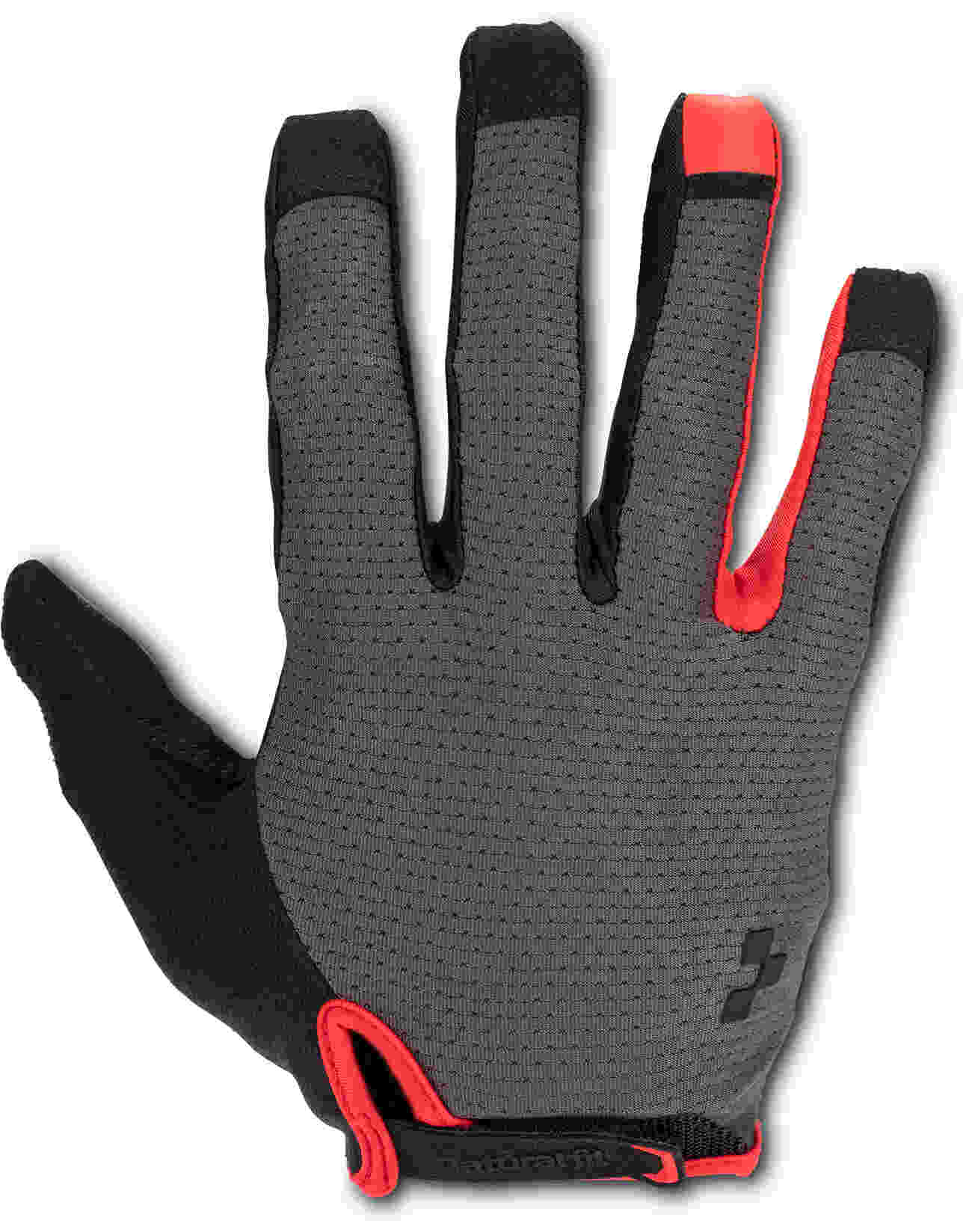 CUBE Natural Fit Gloves Long Finger Grey/Red - Image 2