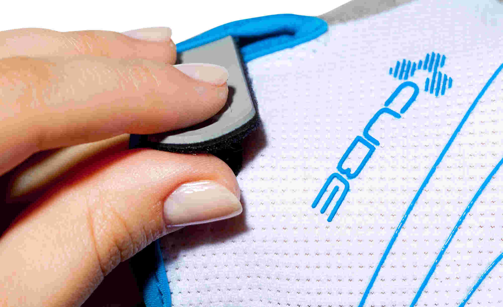 CUBE Natural Fit Wls Gloves Short Finger Wh/Gr/Blu - Image 8