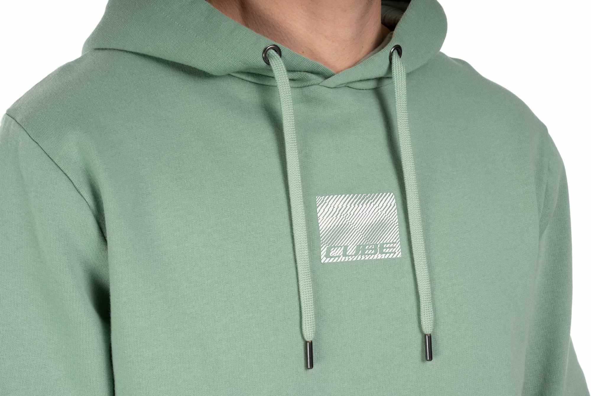 CUBE ORGANIC HOODIE GRID LIGHT GREEN - Image 5