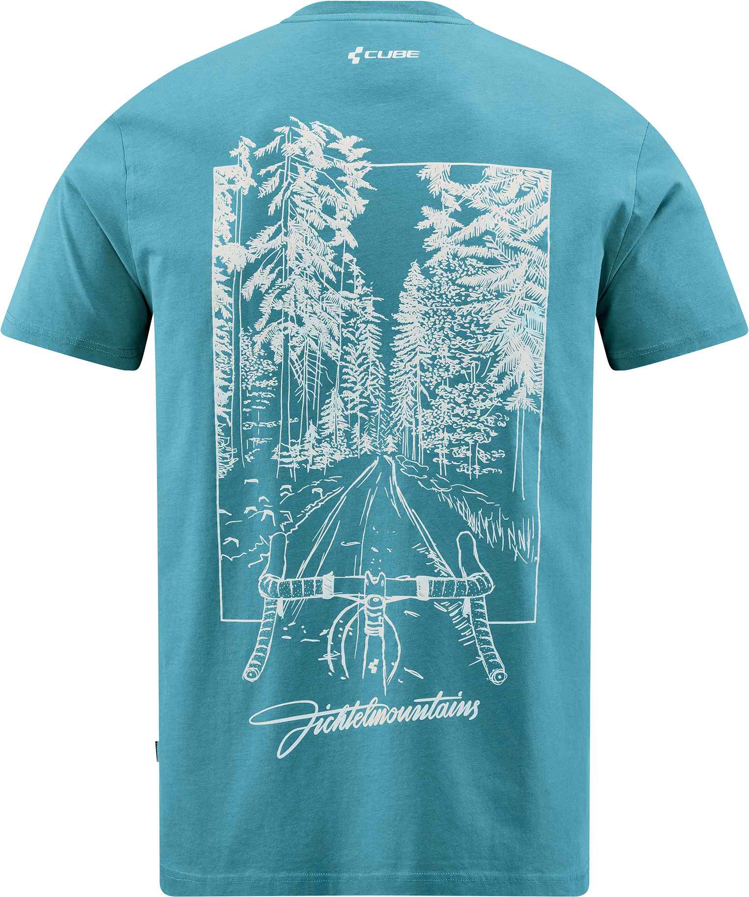 CUBE Organic T-Shirt Fichtelmountains Grey/Coral - Image 4