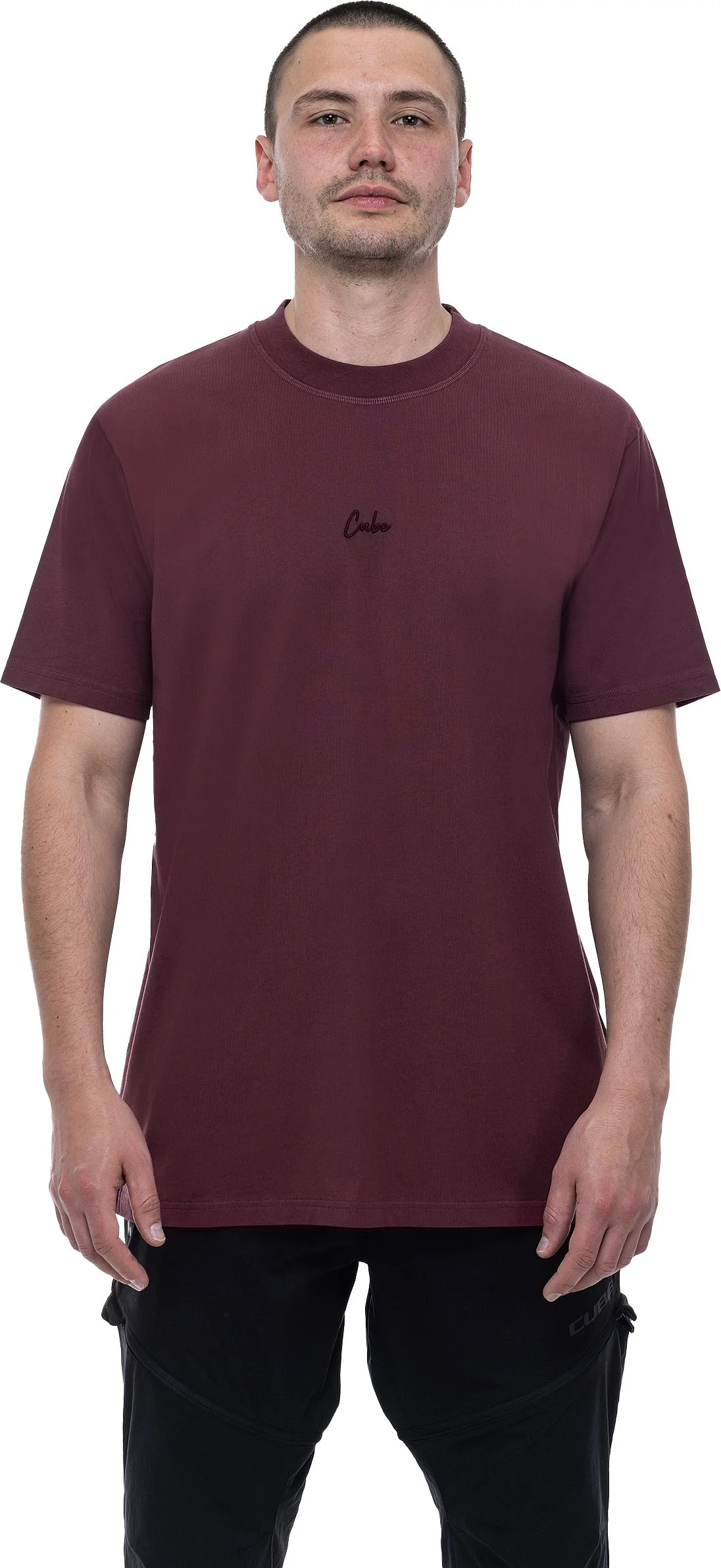 Cube Organic T-Shirt Script Gty Fit Plum - Image 3