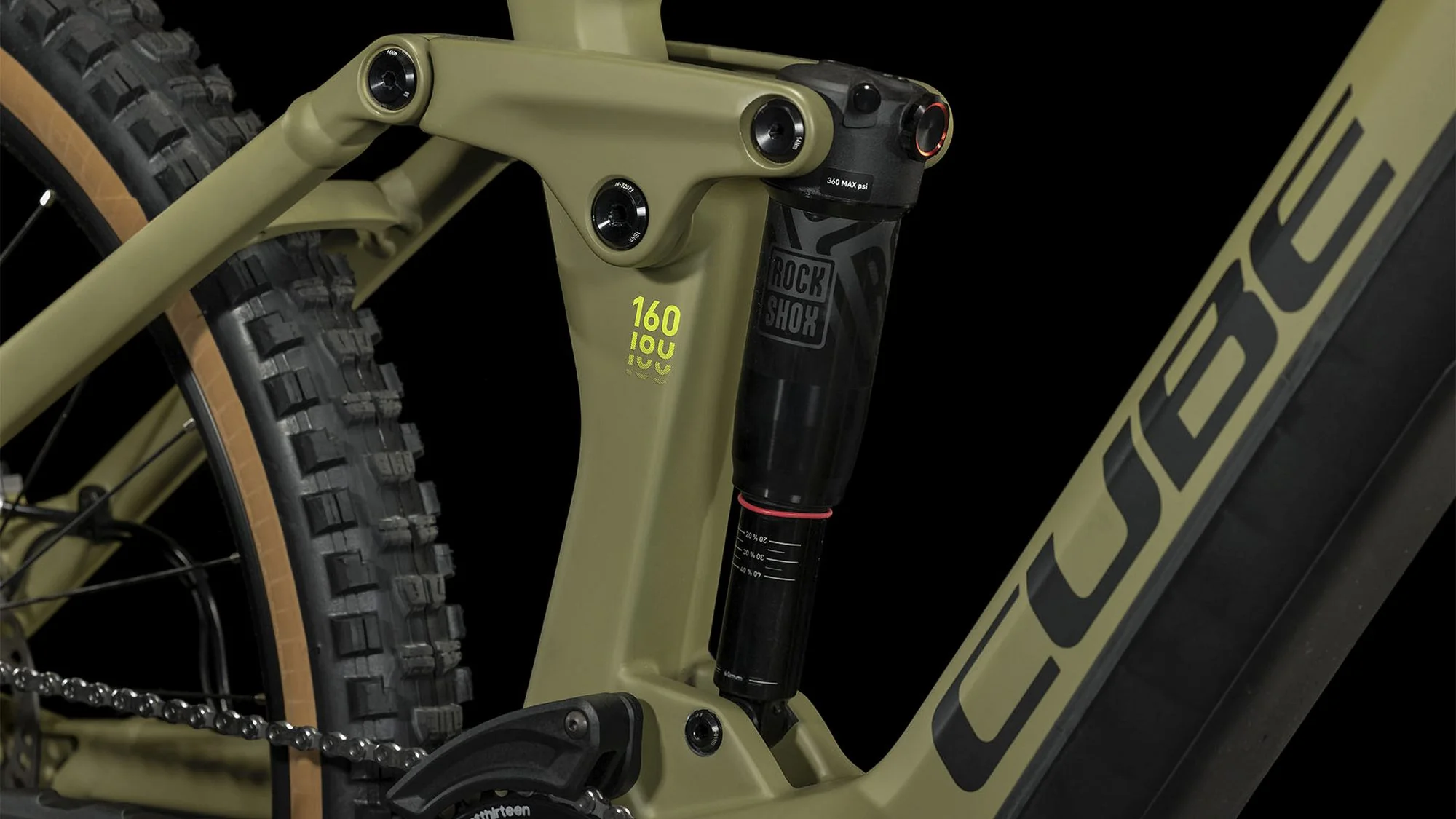 CUBE STEREO HYBRID 160 HPC RACE 750 27.5 OLIVE/GREEN - Image 4