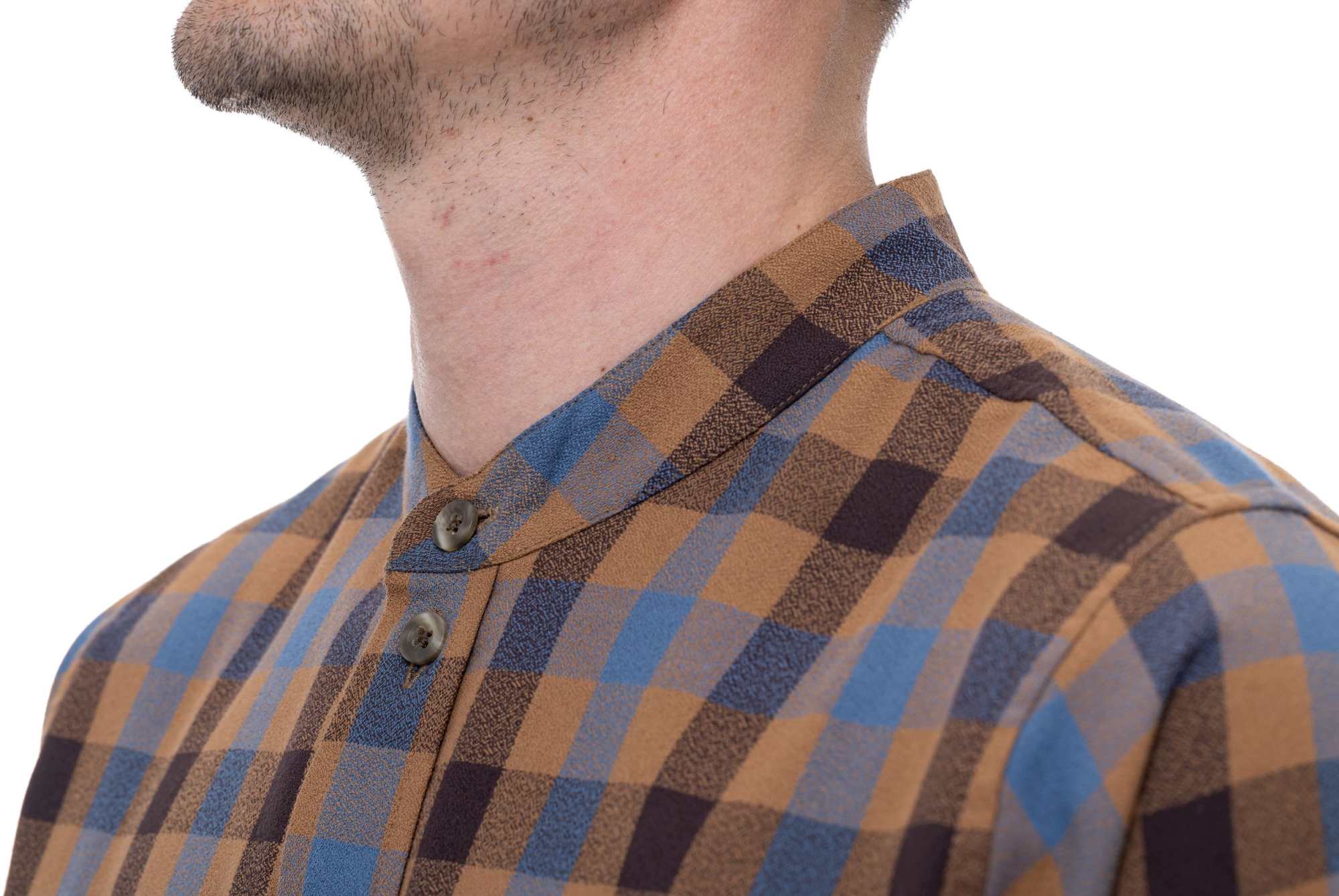 Cube Work Shirt L/S Brown/Blue - Image 5