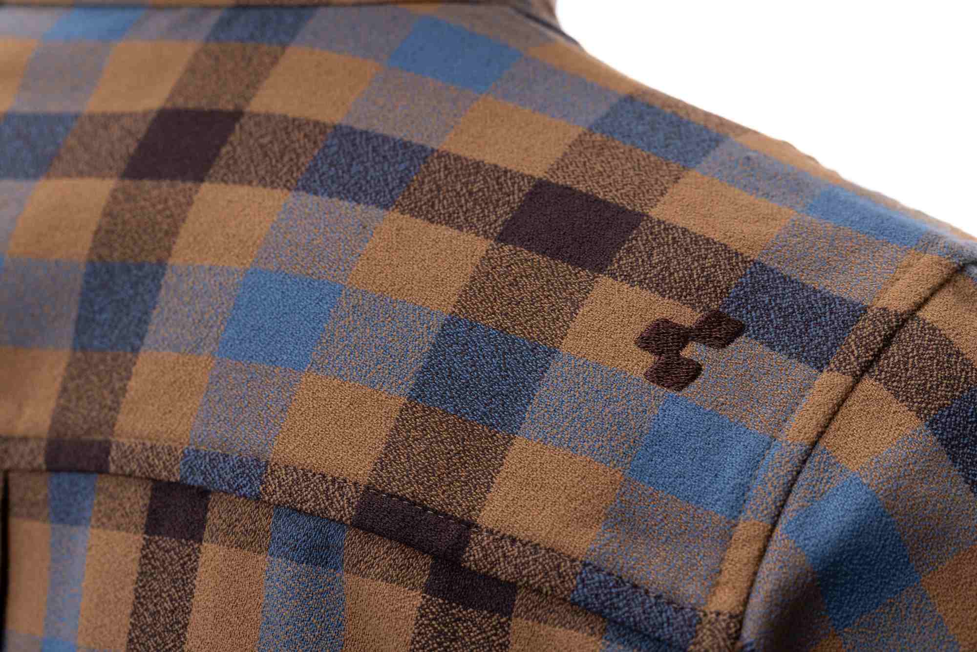 Cube Work Shirt L/S Brown/Blue - Image 7