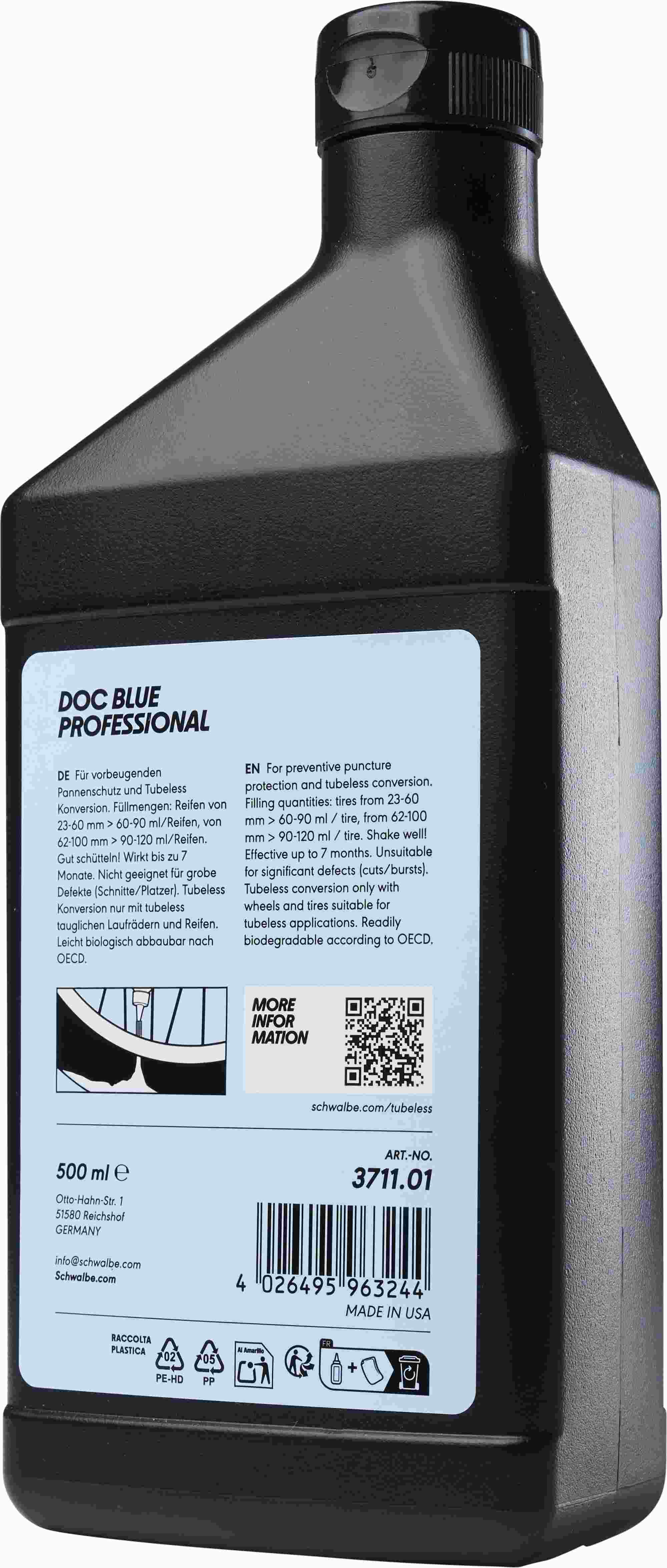 SCHWALBE DOC BLUE PROFESSIONAL TIRE SEALANT 500ML - Image 2