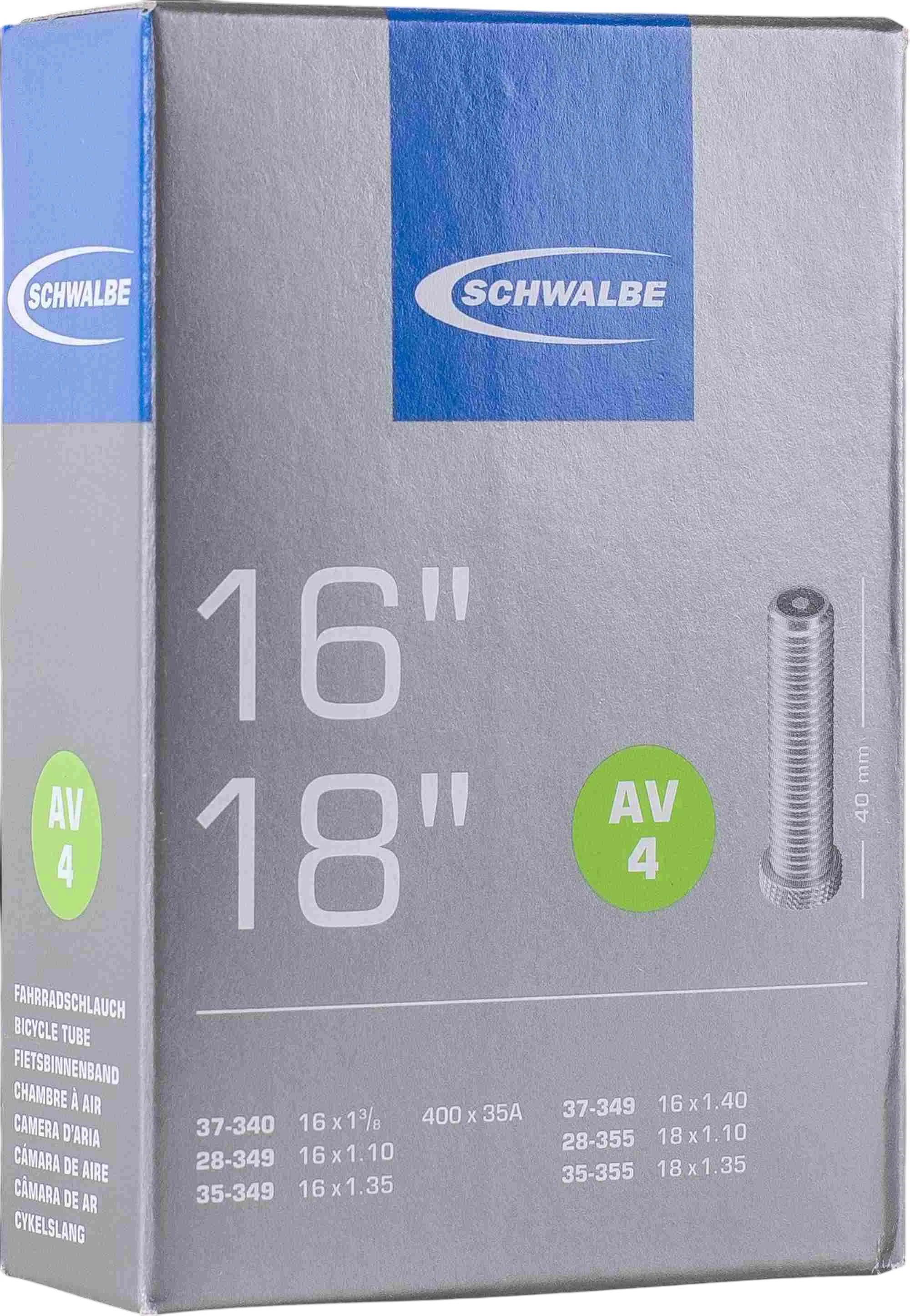 SCHWALBE INNER TUBE AV4 28/37-340/355 40MM