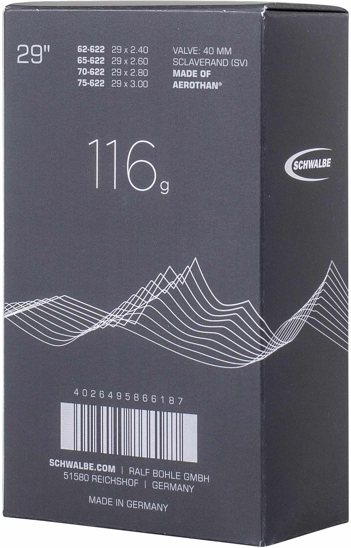 Schwalbe Inner Tube Sv19Fe Aerothan 62/75-622 40Mm - Image 2